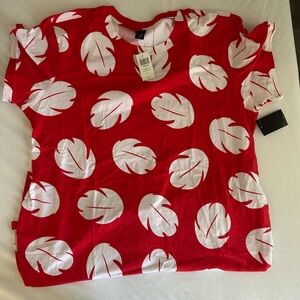 Red Leaf Print T-Shirt